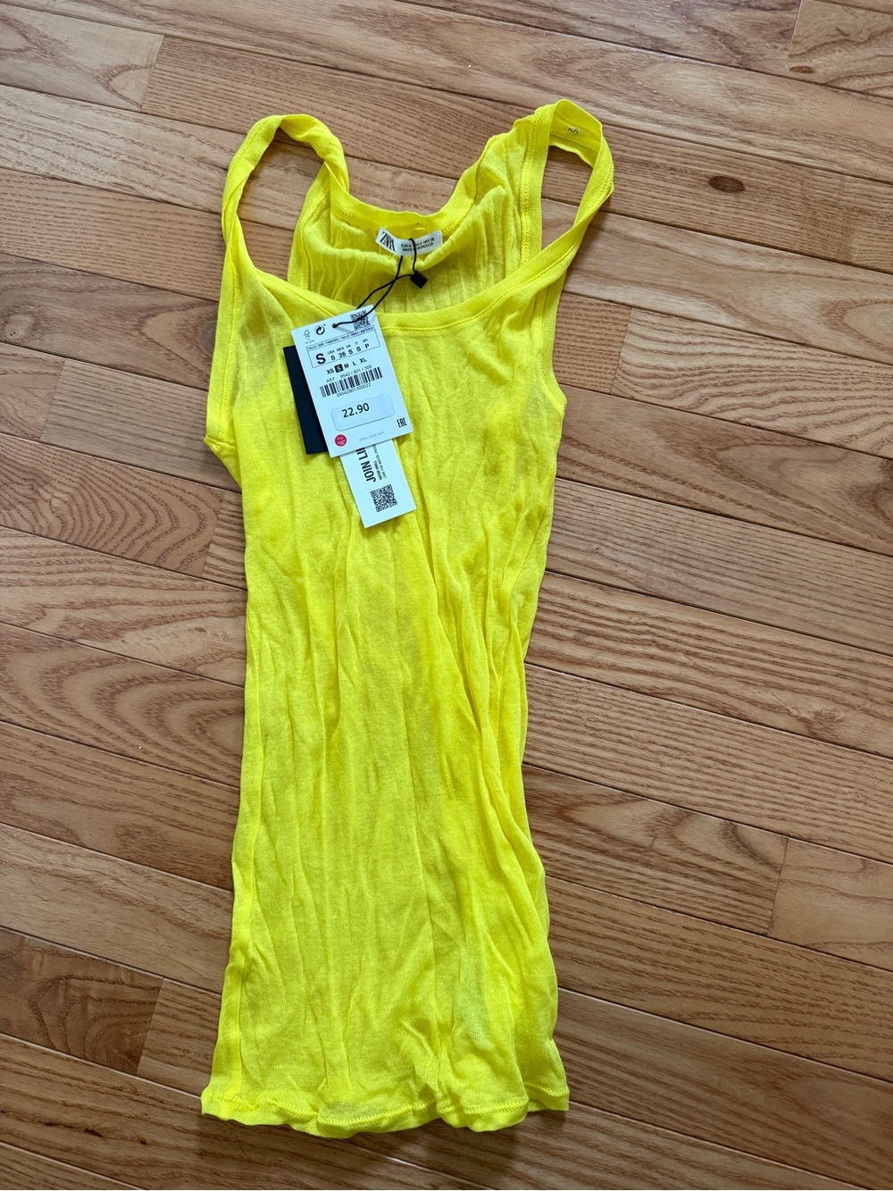 Zara Neon Yellow Ribbed Tank Top